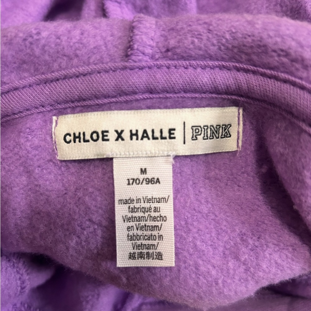 Victoria’s Secret PINK Chloe x Halle Collab Cropped Hoodie Purple Size M - Picture 5 of 5